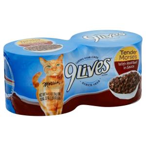 9 Lives - Chnky Beef Gravy Cat Food 4pk